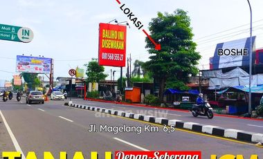 Tanah Strategis Jogja depan JCM Jl.MAGELANG Km 6,5 Lt 2325 m2 ld 22 m SHM