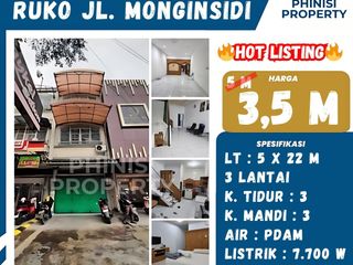 DIJUAL Ruko Jalan Monginsidi Harga Murah