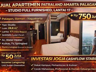 Jual Apartemen Patraland Amarta Palagan – Studio Full Furnished, Lantai 17