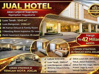DIJUAL HOTEL AKTIF 46 KAMAR – TENGAH KOTA JOGJA
JALAN LETJEND SUPRAPTO – NGAMPILAN