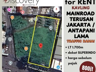 Di Sewakan Lahan Tanah Kavling Di jalan terusan jakarta Antapani Kota Bandung, cocok untuk semua jenis usaha