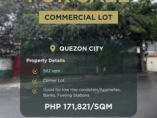 582 sqm QC Corner Lot with High-Visibility and High Business Potential!