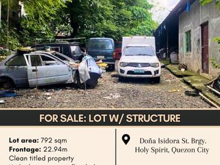 For Sale: Lot with structure located at  Doña Isidora St. Brgy. Holy Spirit, Quezon City