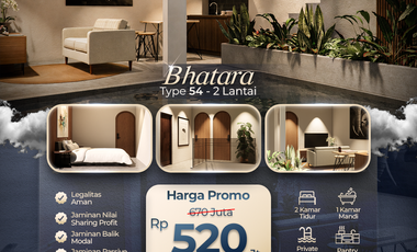BHATARA PRIVATE VILLA 10 menit ke TUGU JOGJA - Hunian 2 Lantai Eksklusif & Pendapatan flat ± Rp 7 juta / bulan