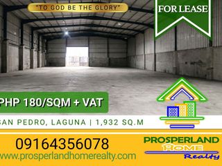WAREHOUSE FOR LEASE - SAN PEDRO, LAGUNA
