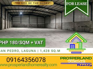 WAREHOUSE FOR LEASE IN  SAN PEDRO, LAGUNA
