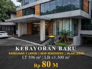 GEDUNG KANTOR 5 LANTAI KEBAYORAN BARU - RENOVASI, LOKASI SANGAT STRATEGIS, JALAN LEBAR