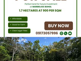RARE OPPORTUNITY: 1.7 HECTARE PROPERTY FOR SALE IN MARIBOJOC, BOHOL.