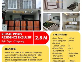 DIJUAL ! Rumah Modern Siap Huni di Poris Paradise Eksklusif.