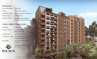 1 Bedroom unit with balcony for sale in Baguio City | Upscale Development by Brittany | Offer Huge Discount - Limited offer only | RENT TO OWN TERMS.