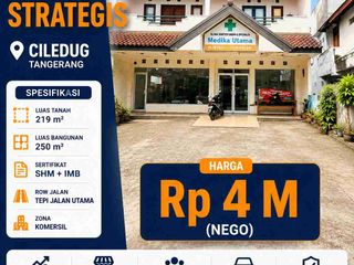 Ruko ex klinik 9,5x23 tepi jalan raya utama ciledug tangerang