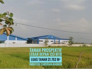Bb// Tanah zona Industri LD 133 mtr, dekat Gerbang Tol CARUBAN Madiun, Lokasi Istimewa