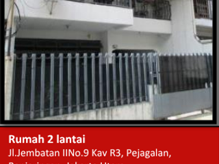Di Jual Rumah 2 Lantai Aset Bank di Jl. Jembatan 2, Pejagalan, Penjaringan, Jakarta Utara.