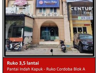 Di Jual Ruko 3,5 Lantai Aset Bank di Pantai Indah Kapuk -Ruko Cordoba , Jl. Marina Raya, Kamal Muara, Penjaringan, Jakarta Utara.