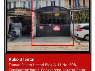 Di Jual Ruko 3 Lantai Aset Bank di Taman Palem Lestari , Cengkareng Barat, Cengkareng, Jakarta Barat.