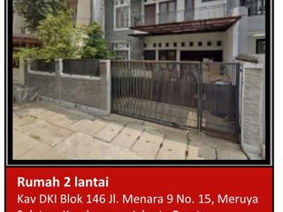 Di Jual Rumah 2 Lantai Aset Bank di Kav Dki Blok 146 Jl. Menara Meruya Selatan, Kembangan, Jakarta Barat