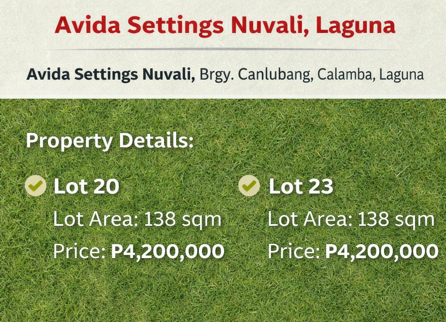 Belle Grove Street, Avida Settings Nuvali, Canlubang, Calamba, Laguna