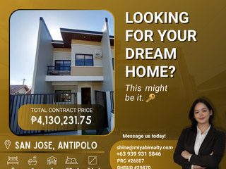 4.1M Brand New 2 Storey Townhouse For Sale in San Jose Antipolo LSS