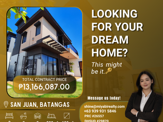 RFO 13.1M Brand New 2 Storey House & Lot with 2CG in San Juan Batangas For Sale LSS