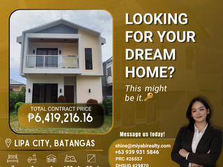 Preselling 6.4M 2 Storey Single Attached House & Lot in Latag Lipa City LSS