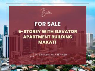 For Sale: 170k+/SQM | 5-Storey Apartment/Condominium Building with Elevator in San Lorenzo, Makati City