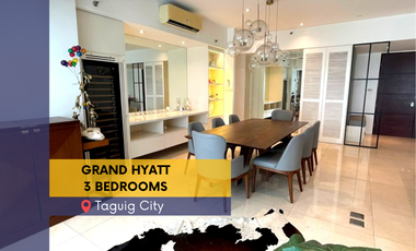 3 Bedroom condo unit For Sale in Grand Hyatt at Taguig City - BGC