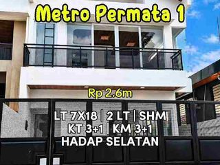 Wilson Rumah baru semi furnish uk 7x18 di metro permata 1