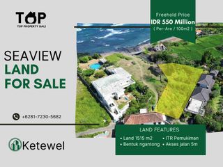 Turun harga! Tanah view laut di pantai ketewel Gianyar hak milik 1515 m2