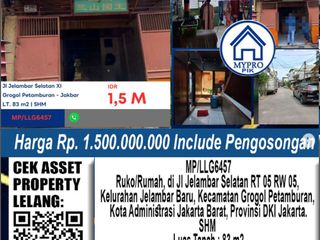 Dijual Lelang Ruko Murah@3Lantai Dijelambar Selatan Jakarta Barat