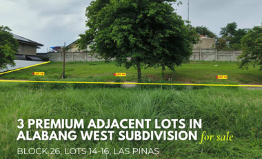 Three Premium Lots in Alabang West Vacant Residential Lots for Sale · Las Piñas