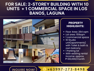 RENTAL INCOME BUILDING FOR SALE IN LOS BANOS, LAGUNA