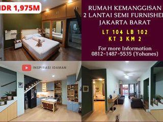 Rumah Kemanggisan 2 Lantai Semi Furnished Jakarta Barat