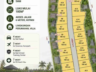 Jual Tanah Zona Kuning & SHM Luas 1are/100m² area Hunian strategis di Gianyar.