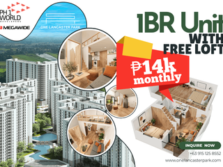 ₱14K/Monthly— 1BR Condo + FREE Loft Upgrade in One Lancaster Park, Imus Cavite