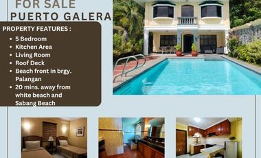 FOR SALE 5 BEDROOM BEACH HOUSE VILLA IN PALANGAN PUERTO GALERA
