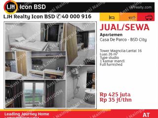 Apartemen Casa de Parco BSD studio furnished