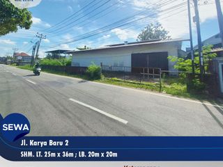 Gudang Tengah Kota di Karya Baru 2, Tanah Luas Cocok Juga buka Usaha Cafe