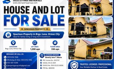 HOUSE AND LOT FOR SALE IN BRGY. LUNA, ORMOC CITY
