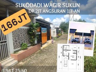 Rumah subsidi sukodadi wagir sukun hanya166jt Dp2jt angsuran 1jt-an