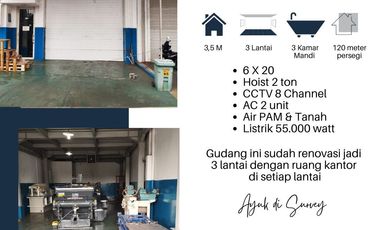 Dijual Murah Gudang Renov 3 Lantai Bonus Hoist di Sedayu Bizpark Cengkareng Jakarta Barat