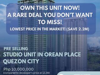Pre-Selling brand new Studio Unit in Orean Place at Vertis North