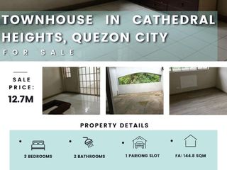 For Sale: Tri-Level 3BR Townhouse in Cathedral Heights, Quezon City