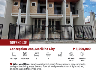 3BR RFO Townhouse in Concepcion Uno, Marikina