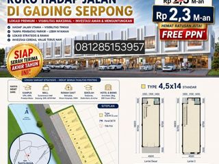 2,3Man  FREE PPN & SIAP PAKAI RUKO SANTA ANNA GADING SERPONG TERMURAH HADAP JALAN 2,4M 4,5X14