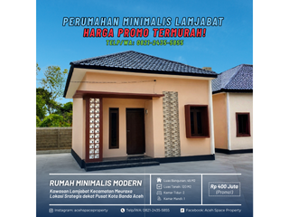 Dijual Rumah Minimalis di Lamjabat Dekat Punge dan Blang Padang - Harga Promo Termurah!