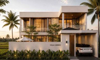 Modern tropical villa with paddy field view in the heart of Canggu Berawa