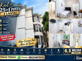 Kost Sunter 25+1 Pintu 3 Lantai Full Occupancy