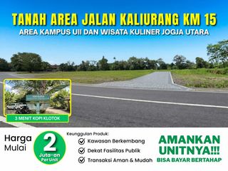 Tanah Strategis Tepi jl. Raya, Area Jl. Kaliurang Km. 14, Dekat kampus UII & Kopi Klothok