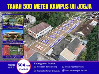 Tanah Ring 1 Kampus UII, Cocok Hunian & Kost Exclusive, Sertifikat SHM Pekarangan