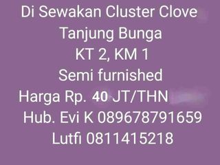 Disewakan Rumah di Perumahan Clove Tanjung Bunga Makassar